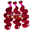 Raw Peruvian Hair/Bodywave Double Weft - Burgundy Red