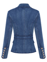 Gold button denim blazer