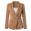Gold button light brown blazer