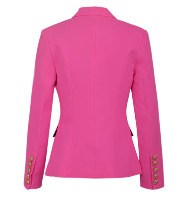 Gold button pink blazer