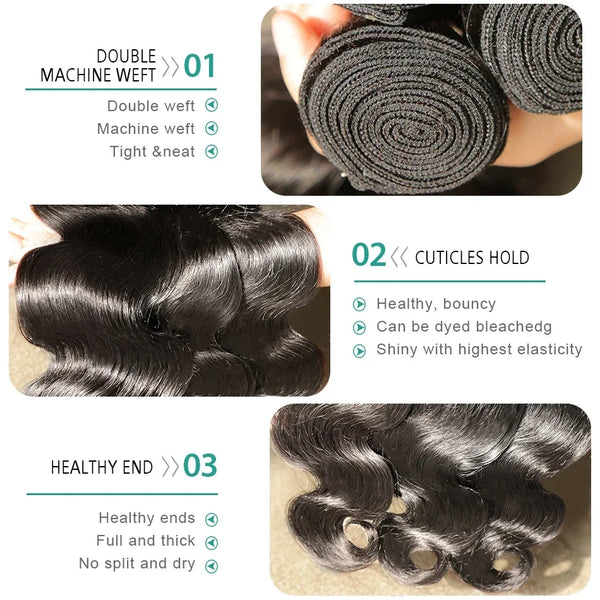 Double Weft Bodywave Raw Brazilian Hair