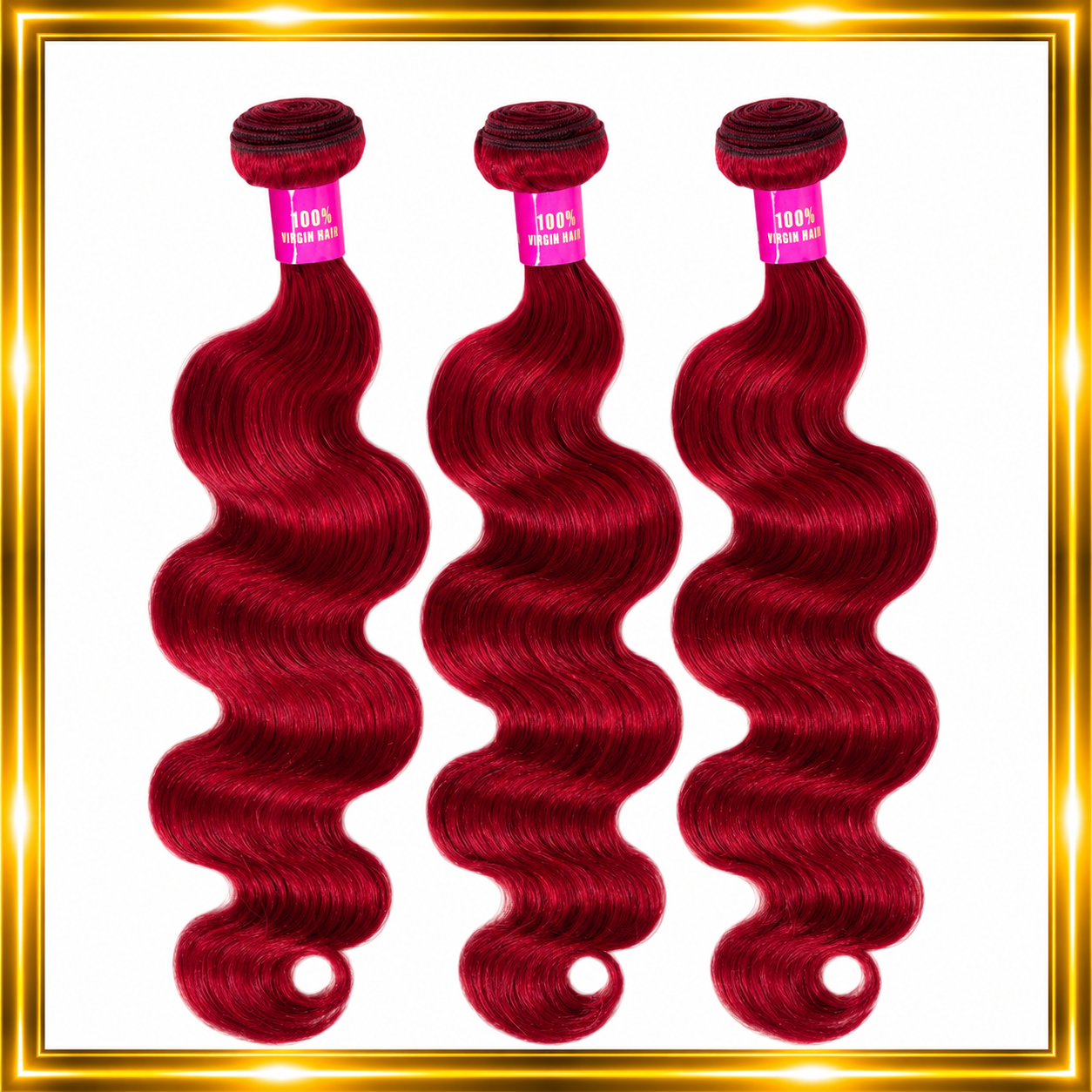 Raw Peruvian Hair/Bodywave Double Weft - Burgundy Red