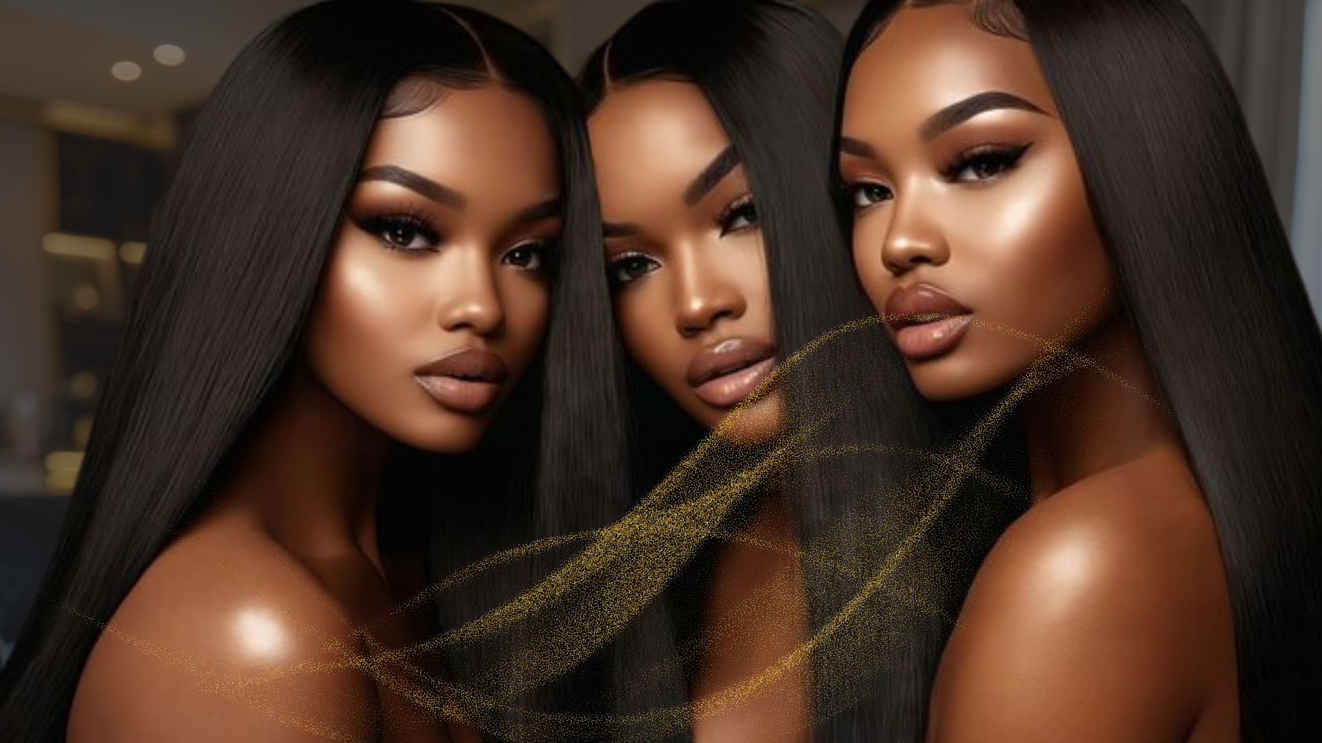 UR Luxury Hair modellen met silky straight hair